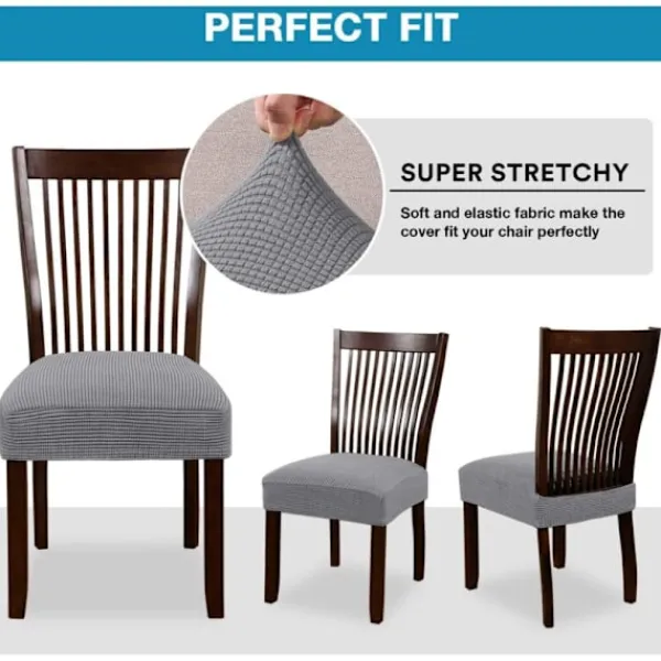 Stolar>2-pack Stolsitsöverdrag i Stretchspandex, Sitsdynor för Matplats, Köksstolar, Avtagbara och Tvättsbara