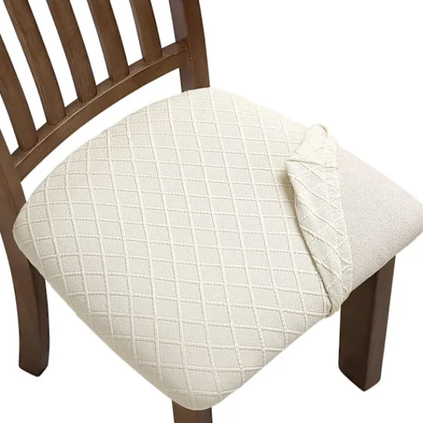 Matgrupper>6-pack Stretch Jacquard Stolsöverdrag, Avtagbara och Tvättbara