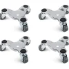 Stolar>4-pack 6-tums Tri-Dolly-set i stål för möbel- och apparatflytt, 220 kg lastkapacitet