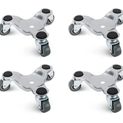 Stolar>4-pack 6-tums Tri-Dolly-set i stål för möbel- och apparatflytt, 220 kg lastkapacitet