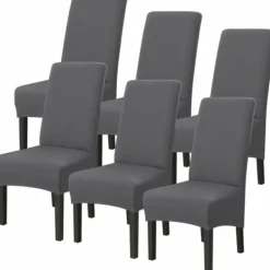 Stolar>6-pack tvättbara universal stolsöverdrag i stretch-mikrofiber