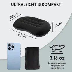 Sittpuffar>2-pack Uppblåsbara Campingkuddar, Ultralätta och Vattentäta, 90g Styck, Perfekta för Strand- och Utomhusresor
