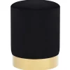 vidaXL Sittpuffar>Pall svart och guld sammet 28 x 36 cm