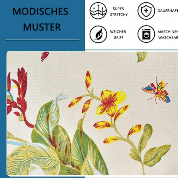Sittpuffar>Pallöverdrag, Pallöverdrag för Rektangulär Fotpall, Stretchöverdrag Pallöverdrag Pallskydd Tvättbart Pallöverdrag (Blomma och Blad)