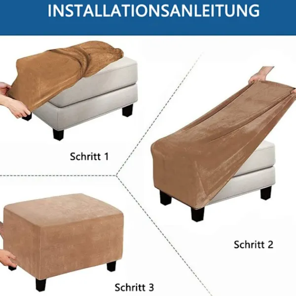 Sittpuffar>Pallöverdrag, Pallöverdrag för Rektangulär Fotpall, Stretchöverdrag Pallöverdrag Pallskydd Tvättbart Pallöverdrag (Blomma och Blad)