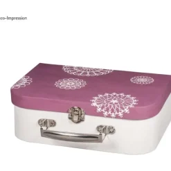 Kistor & Koffertar>Pappersmaché-låda som mäter 25,5*18,5*10 cm, med metallhandtag, naturfärgad pappersmaché, 25,5*18,5*10 cm