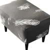 Sittpuffar>1PC(Vit Fjäder) Ottoman Överdrag Rektangulär Stretch Ottoman Cove