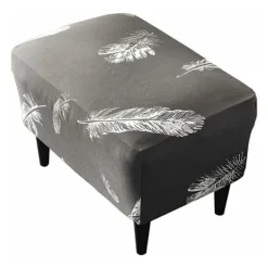 Sittpuffar>1PC(Vit Fjäder) Ottoman Överdrag Rektangulär Stretch Ottoman Cove