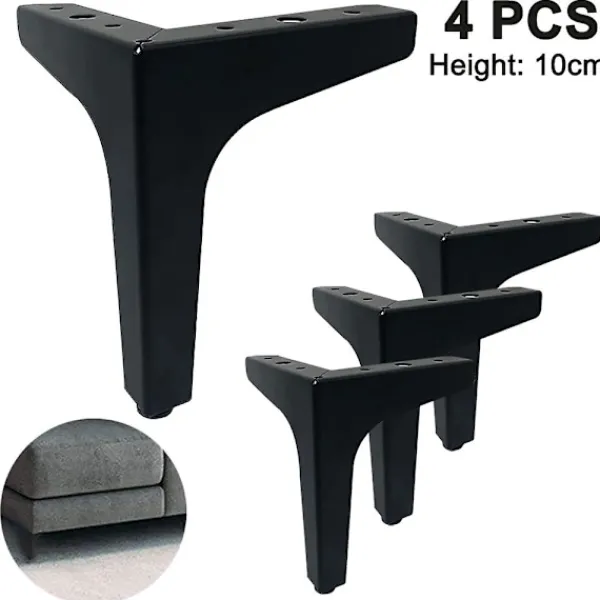 Soffbord>Piao 4-pack metallmöbel sofaben, moderna stil diy möbelfötter ersättning, triangelbord skåp skåp fötter tunga för byrå kaffe 10cm
