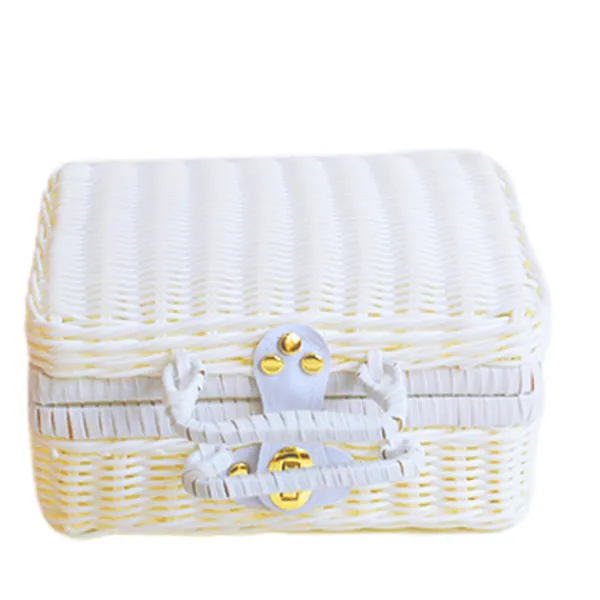 Kistor & Koffertar>Picknickkorg Stor Storlek Organizer Behållare Förvaringskorg Med Lock 22x17x11CM