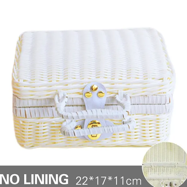 Kistor & Koffertar>Picknickkorg Stor Storlek Organizer Behållare Förvaringskorg Med Lock 22x17x11CM