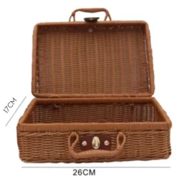 Kistor & Koffertar>Picknickkorg, Vävd Vintage Resväska i Flätad Korg Vävd Förvaringskorg Rotting Förvaringslåda Picknick Vävd L