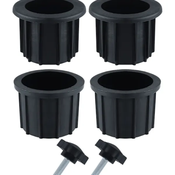 Balkongmöbler>Pieces Balkong Parasoll Tillbehör, 4 Paraplyhålsringar och 2 Handskruvar, Paraplyhållare Tillbehör för Uteplatsbord Balkong Terrasser (Svart)