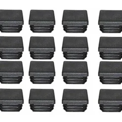 Stolar>Plastplugg 40x40mm Ändlock Fyrkantsrör Svart Plast Ändpluggar Ändlock för Trampolin Möbelben 16ST