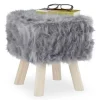 B2X Pallar>Pälspall Faux Fur Grå