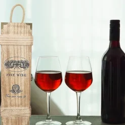 Kistor & Koffertar>Portabel Vintage Retro Trävinlåda Dekoration med Repförvaring