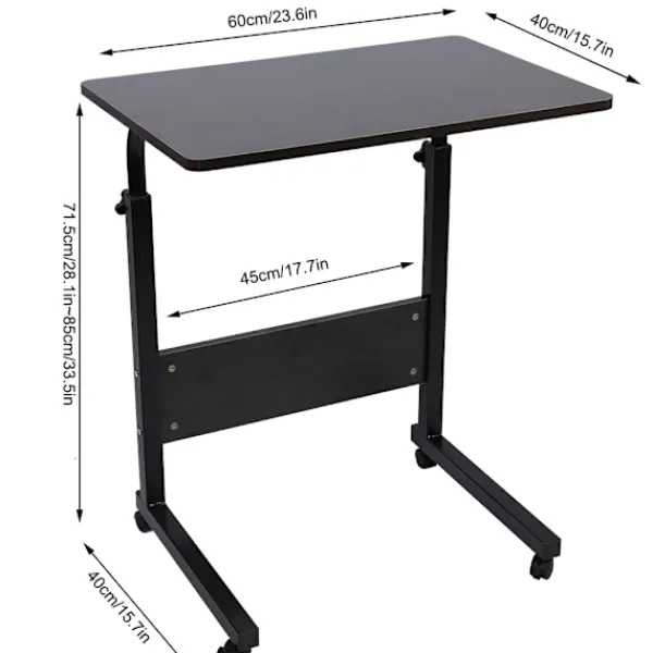 Kontorsmöbler>Portabelt justerbart höj- och sänkbart laptopbord för sängen, läsbord (mörk valnöt)