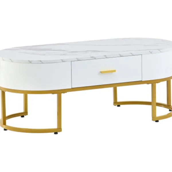 Soffbord>Premium soffbordsset guld - tvådelade metallbord - Nobel design för vardagsrum - setbord med högglansoptik