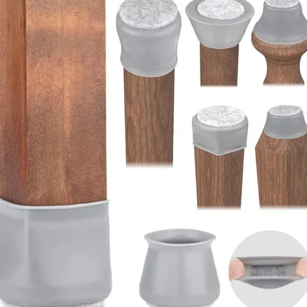 Stolar>QD Stolsbensskydd Golvskydd för Stolsben, Passar Alla Former, Silikonmöbler Bordsstolar Benskydd, 24-pack