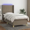 vidaXL Sängar>Ramsäng med madrass & LED taupe 90x200 cm tyg