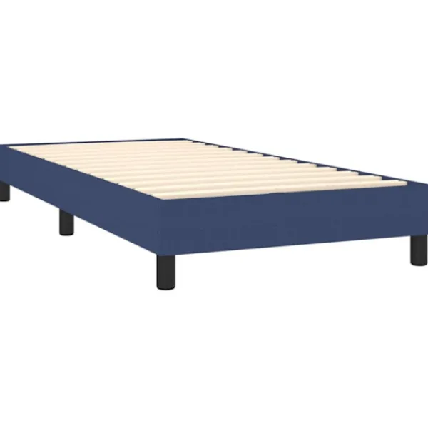 vidaXL Sängar>Ramsäng med madrass blå 90x200 cm tyg