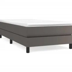 vidaXL Sängar>Ramsäng med madrass grå 90x200 cm konstläder