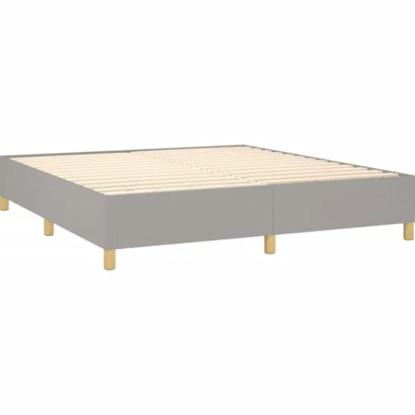 vidaXL Sängar>Ramsäng med madrass ljusgrå 160x200 cm tyg