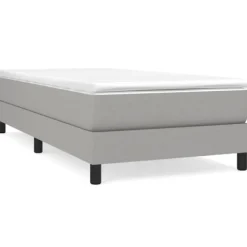 vidaXL Sängar>Ramsäng med madrass ljusgrå 90x190 cm tyg