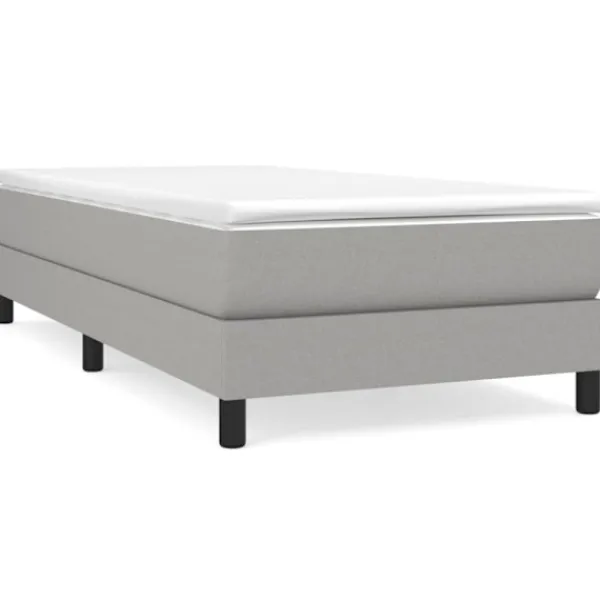 vidaXL Sängar>Ramsäng med madrass ljusgrå 90x190 cm tyg