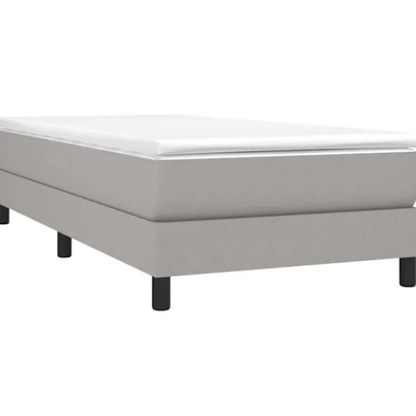 vidaXL Sängar>Ramsäng med madrass ljusgrå 90x190 cm tyg