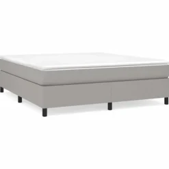 vidaXL Sängar>Ramsäng med madrass ljusgrå 160x200 cm tyg