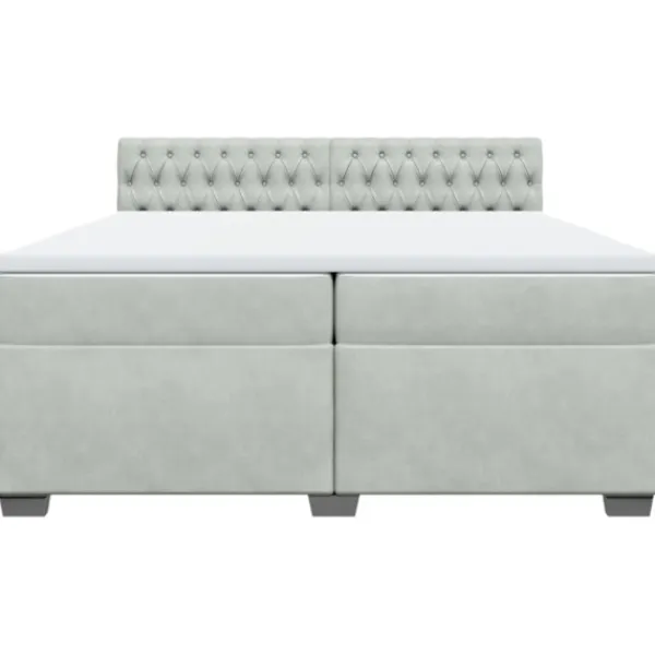vidaXL Sängar>Ramsäng med madrass ljusgrå 200x200 cm sammet