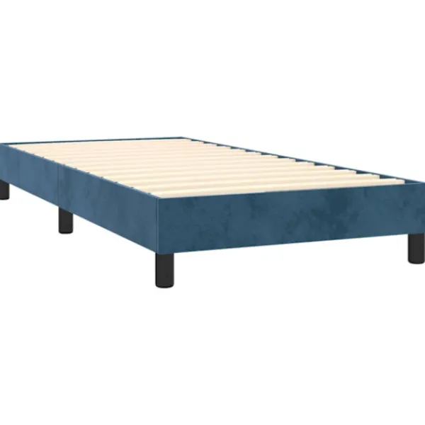 vidaXL Sängar>Ramsäng med madrass mörkblå 80x200 cm sammet