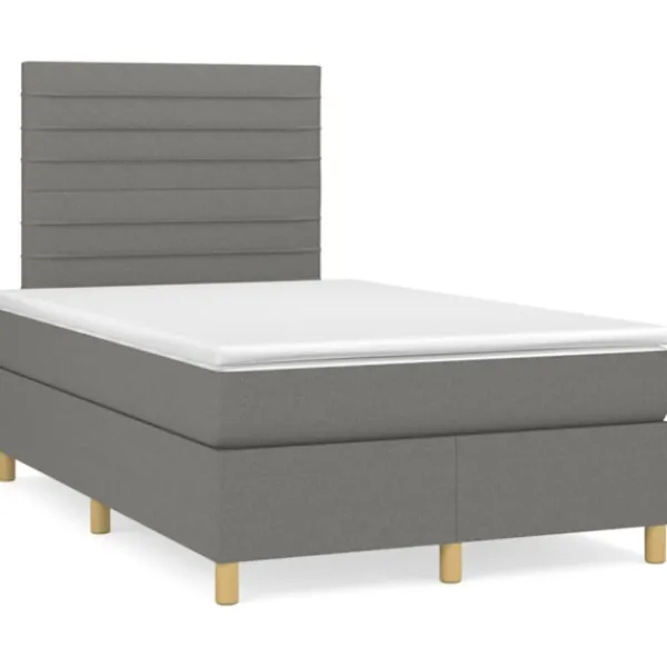 vidaXL Sängar>Ramsäng med madrass mörkgrå 120x200 cm tyg