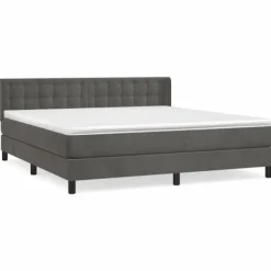 vidaXL Sängar>Ramsäng med madrass mörkgrå 180x200 cm sammet
