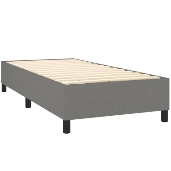 vidaXL Sängar>Ramsäng med madrass mörkgrå 90x200 cm tyg
