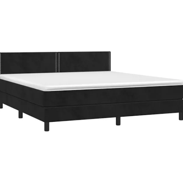 vidaXL Sängar>Ramsäng med madrass svart 160x200 cm sammet