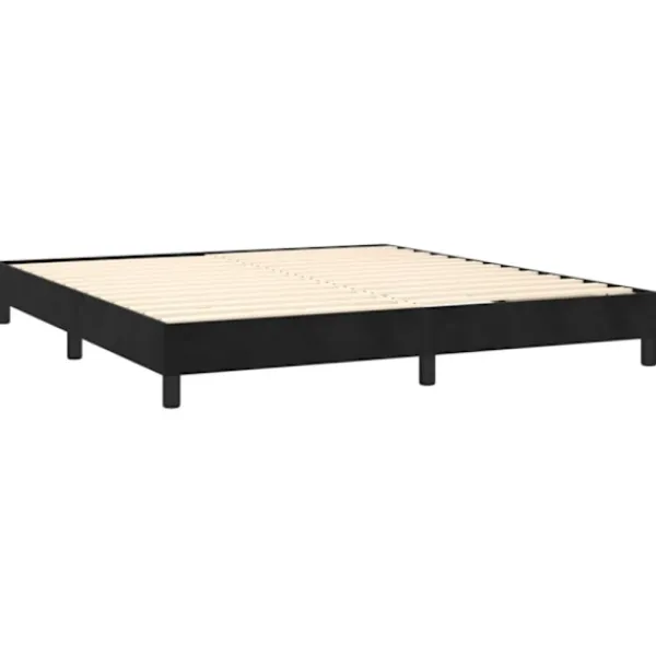 vidaXL Sängar>Ramsäng med madrass svart 160x200 cm sammet