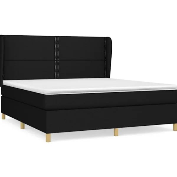 vidaXL Sängar>Ramsäng med madrass svart 160x200 cm tyg