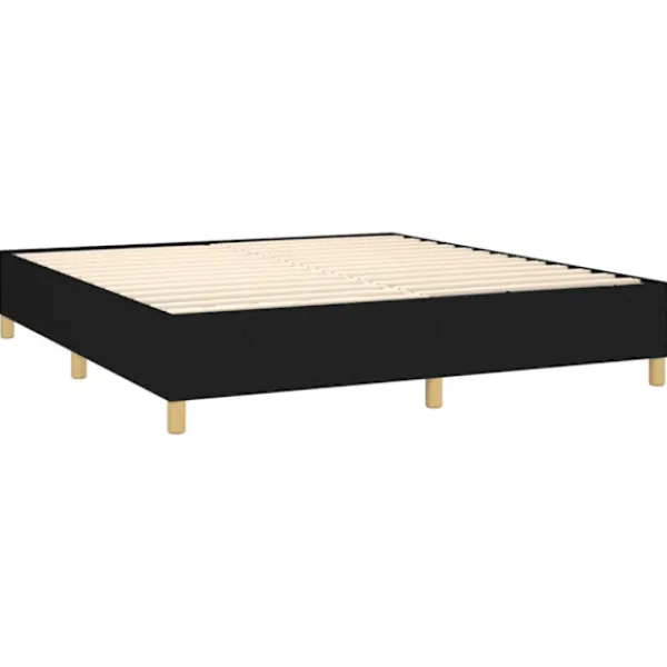 vidaXL Sängar>Ramsäng med madrass svart 160x200 cm tyg