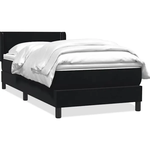 vidaXL Sängar>Ramsäng med madrass svart 90x210 cm sammet