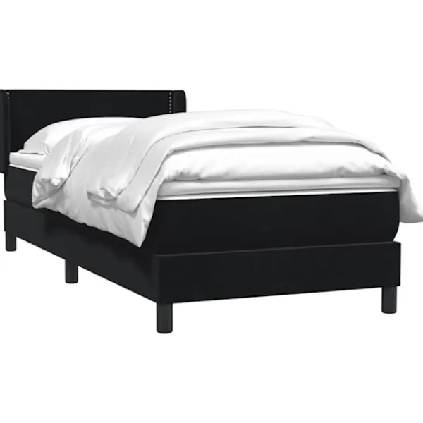vidaXL Sängar>Ramsäng med madrass svart 90x210 cm sammet