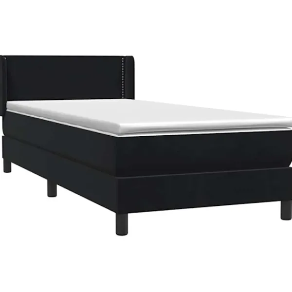 vidaXL Sängar>Ramsäng med madrass svart 90x210 cm sammet