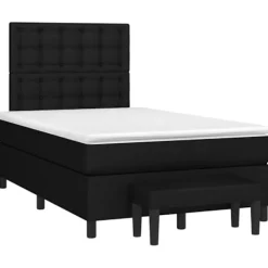 vidaXL Sängar>Ramsäng med madrass svart 120x190 cm tyg