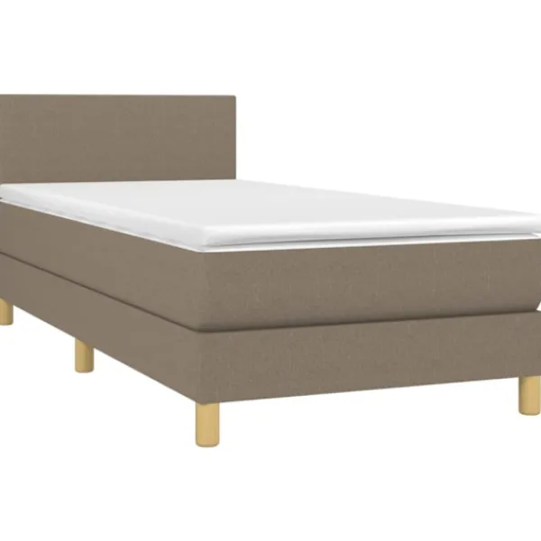 vidaXL Sängar>Ramsäng med madrass taupe 80x200 cm tyg
