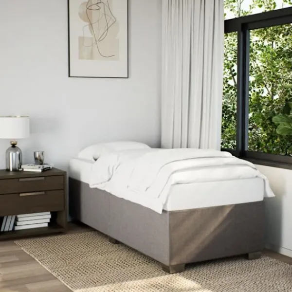 vidaXL Sängar>Ramsäng med madrass taupe 90x190 cm tyg