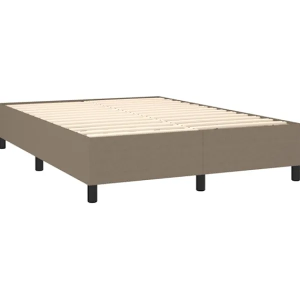 vidaXL Sängar>Ramsäng med madrass taupe 140x200 cm tyg