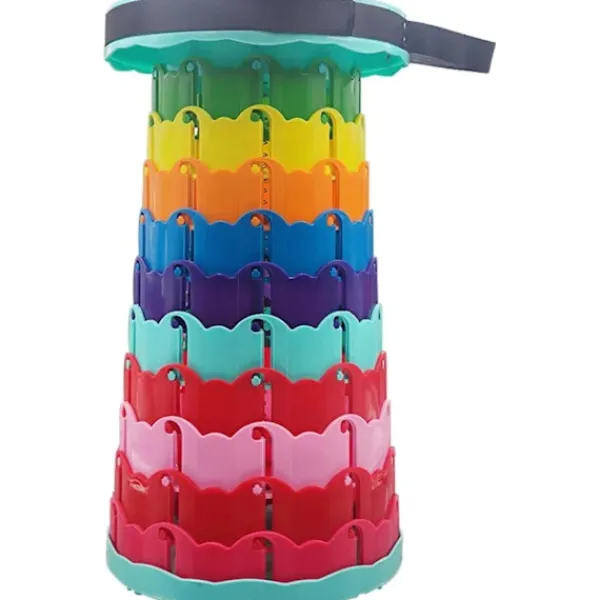 Pallar>Röd hopfällbar pall, teleskopisk campingpall med hög lastkapacitet på 175 kg för utomhusbruk Multicolor