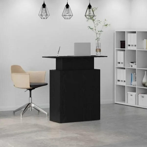 vidaXL Kontorsmöbler>Receptionsdisk svart 100x40x104 cm konstruerat trä