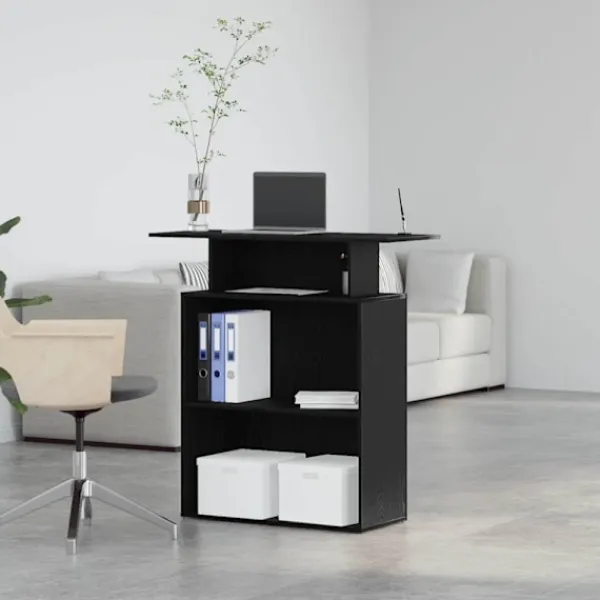 vidaXL Kontorsmöbler>Receptionsdisk svart 100x40x104 cm konstruerat trä